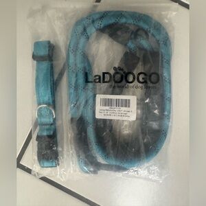 LADORADA Teal Dog Collar and Leash Set